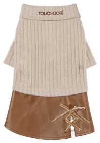 Touchdog 'Modress' Fashion Designer Dog Sweater and Dress (Color: bROWN, size: medium)